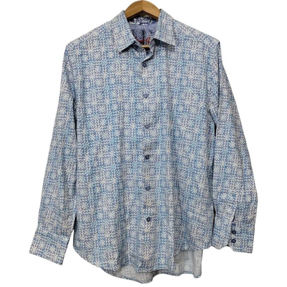 Robert Graham Kendale Long‎ Sleeve Geometric Blue  Button Down Classic Fit Shirt